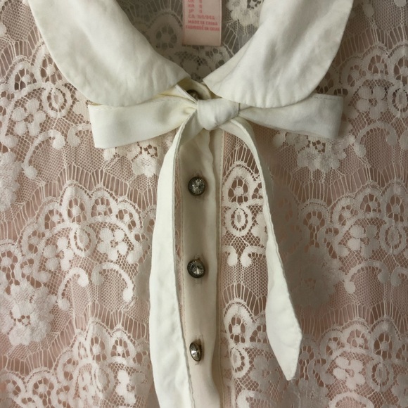 Forever 21 | Ivory Pink Lace Dress Bow Small - Picture 4 of 8